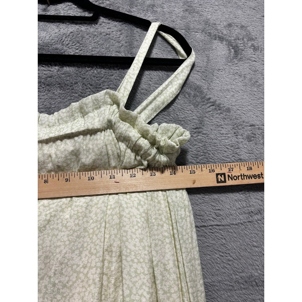 Blu Pepper L Womens Sage Green Tiered Maxi Dress Boho Cottagecore NWT