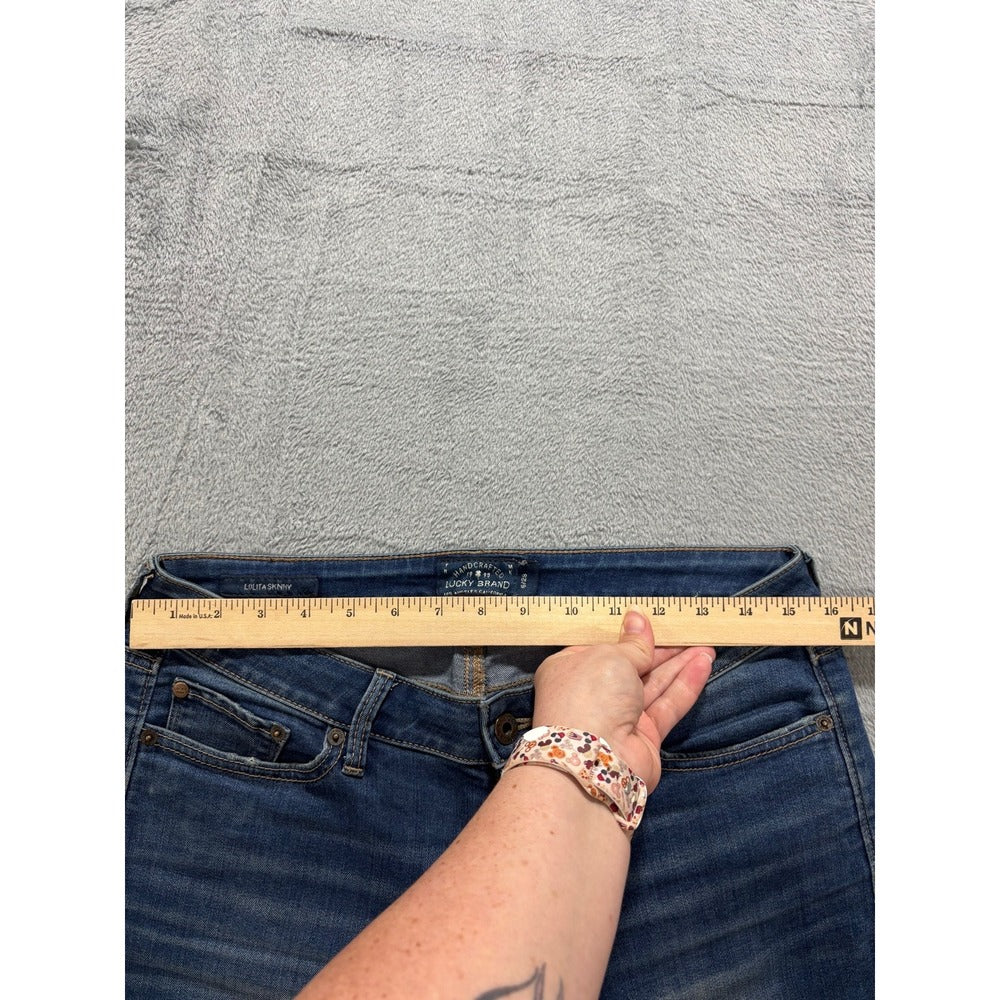 Lucky Brand Womens 6 Blue Lolita Skinny Jeans Medium Wash Denim Casual Boho
