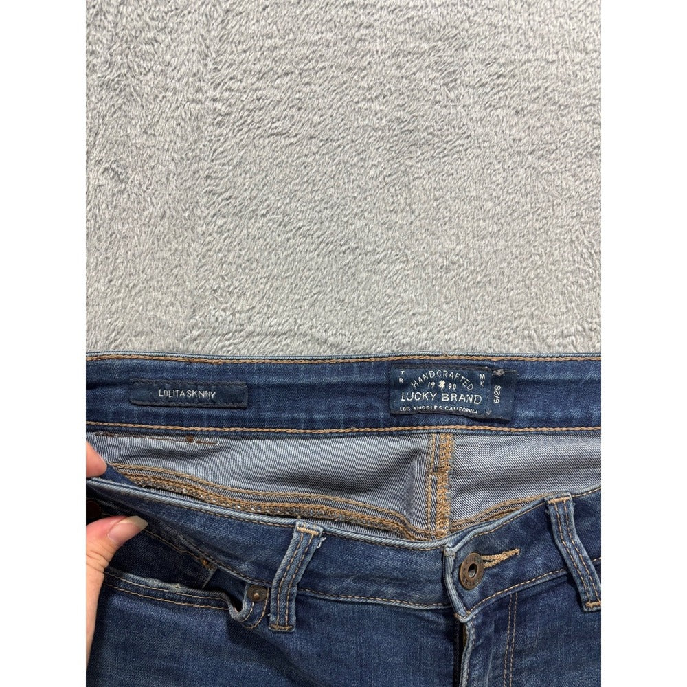 Lucky Brand Womens 6 Blue Lolita Skinny Jeans Medium Wash Denim Casual Boho
