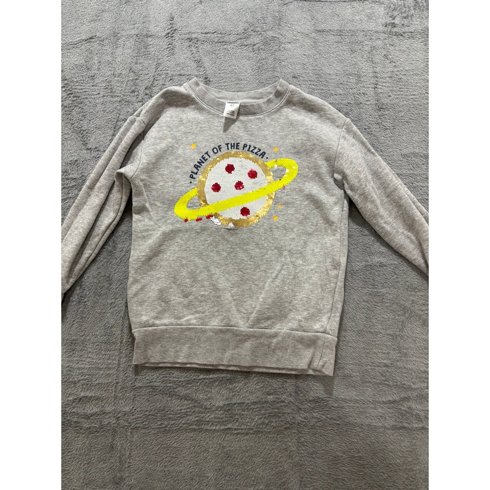 Cat & Jack 6/7 Gray Black Navy Red Shirt Sweatshirt Lot 3pc Casual Cozy Kids