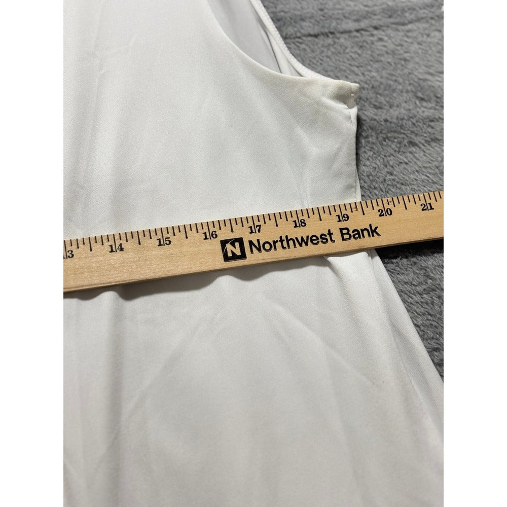 Jones Studio 1X White Womens Pleated Tank Top Shell Casual Minimalist