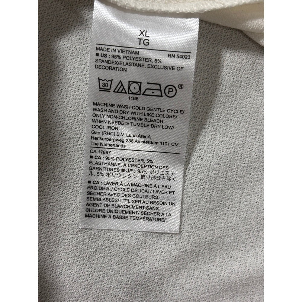 Banana Republic XL White V-Neck Sleeveless Top Womens Casual Minimalist NWT