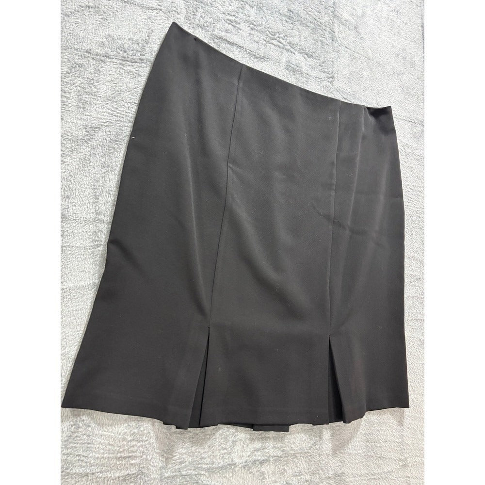 Sag Harbor 18 Black Womens Pleated Hem Skirt Career Professional Stretch Vintage