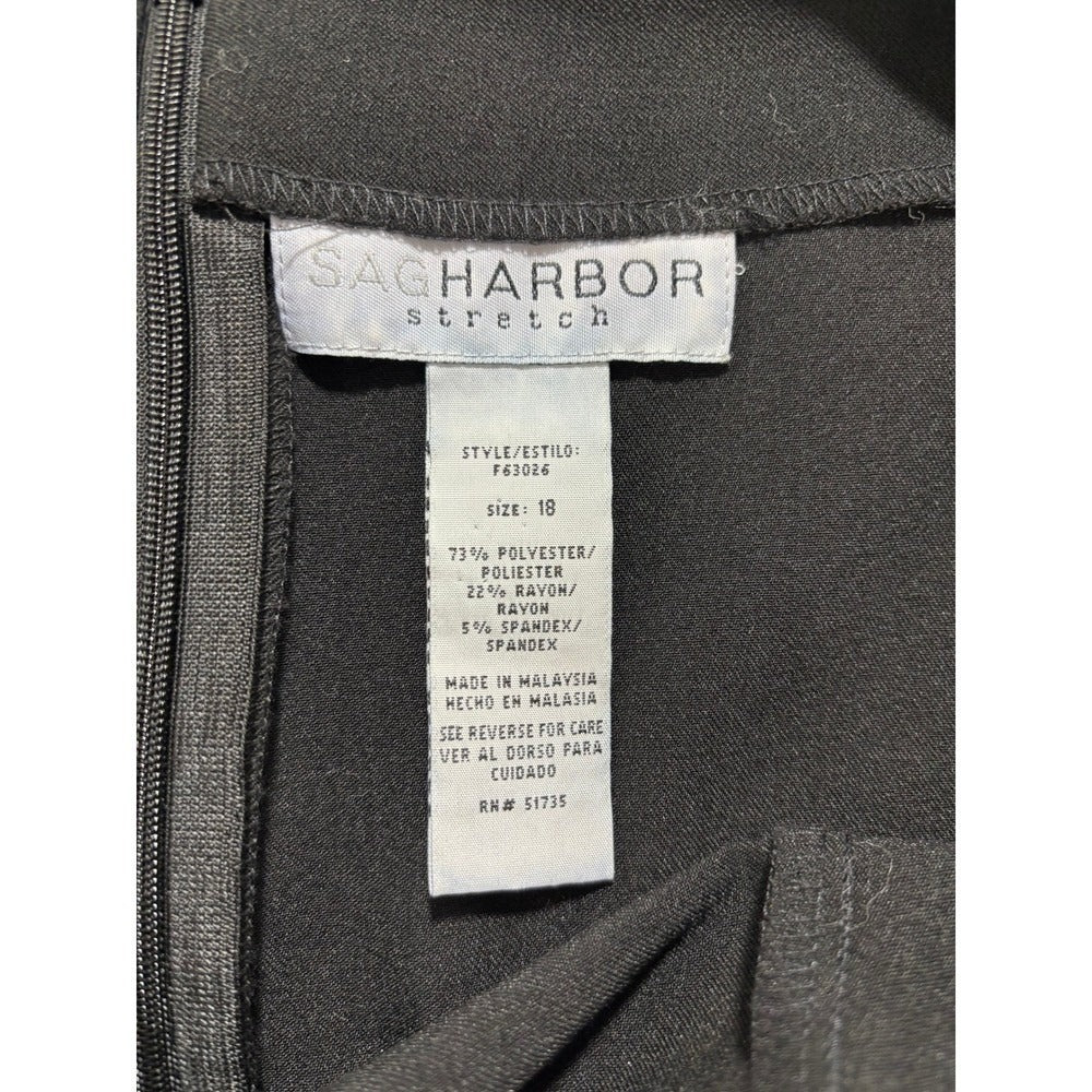 Sag Harbor 18 Black Womens Pleated Hem Skirt Career Professional Stretch Vintage