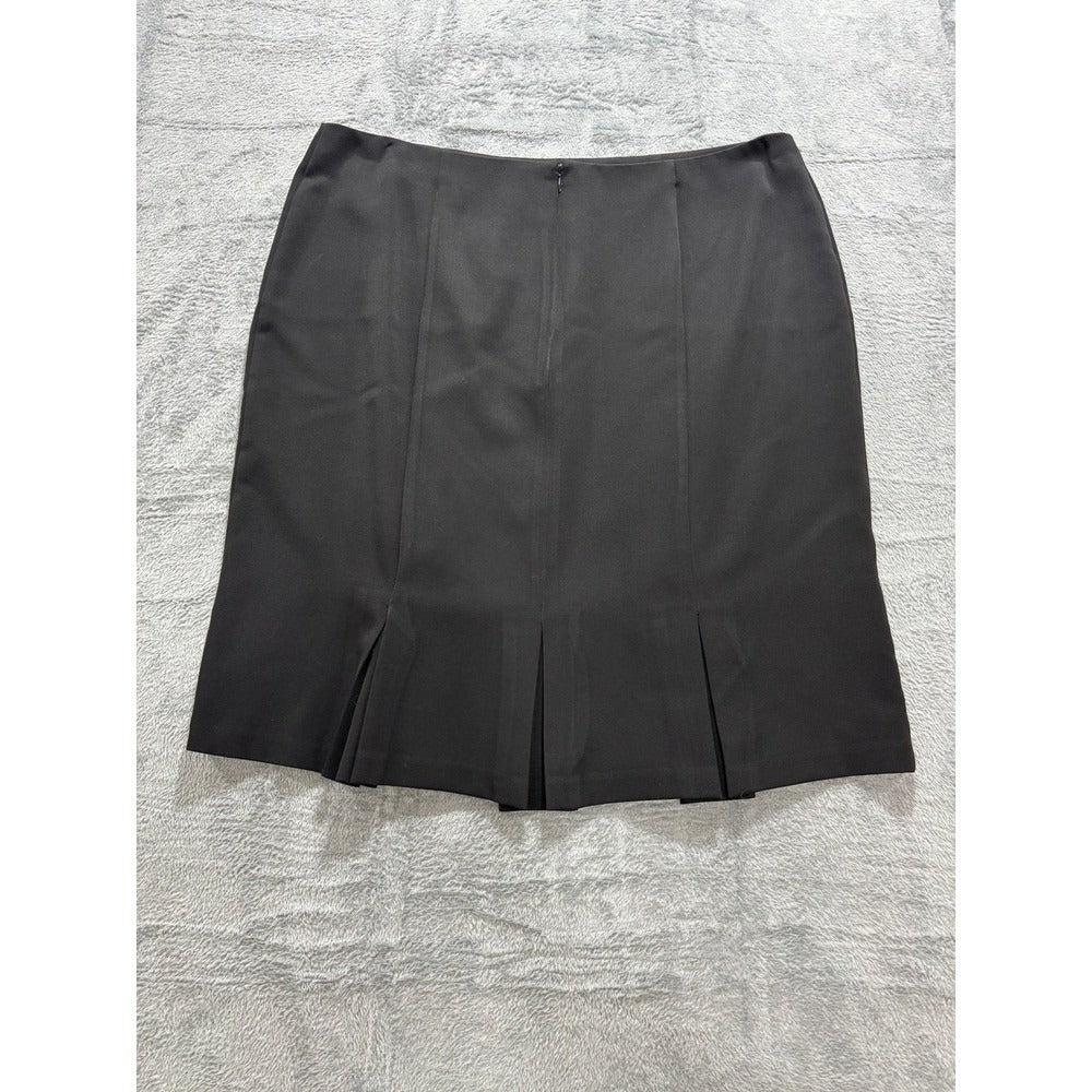 Sag Harbor 18 Black Womens Pleated Hem Skirt Career Professional Stretch Vintage
