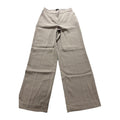 Quince Womens 10 Taupe Wide Leg Trousers Crepe Elastic Waist Workwear