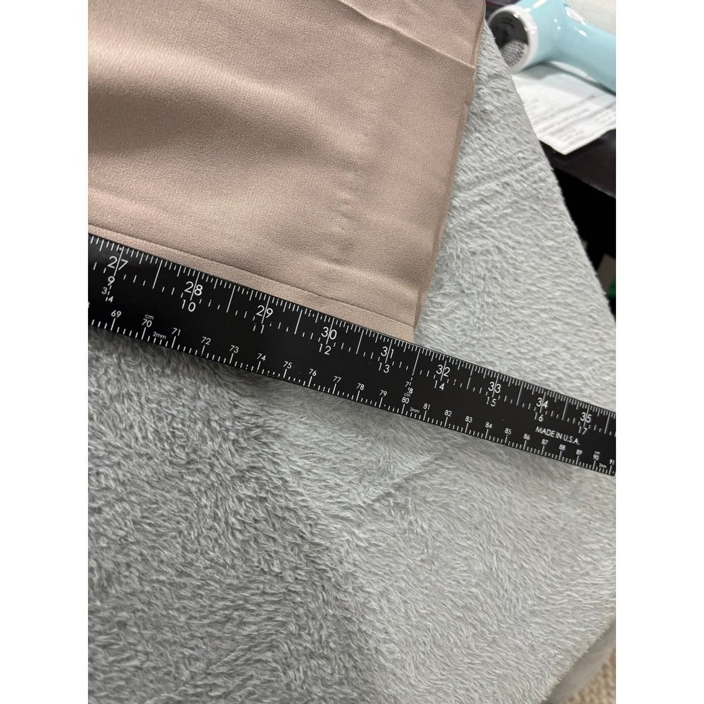 Quince Womens 10 Taupe Wide Leg Trousers Crepe Elastic Waist Workwear