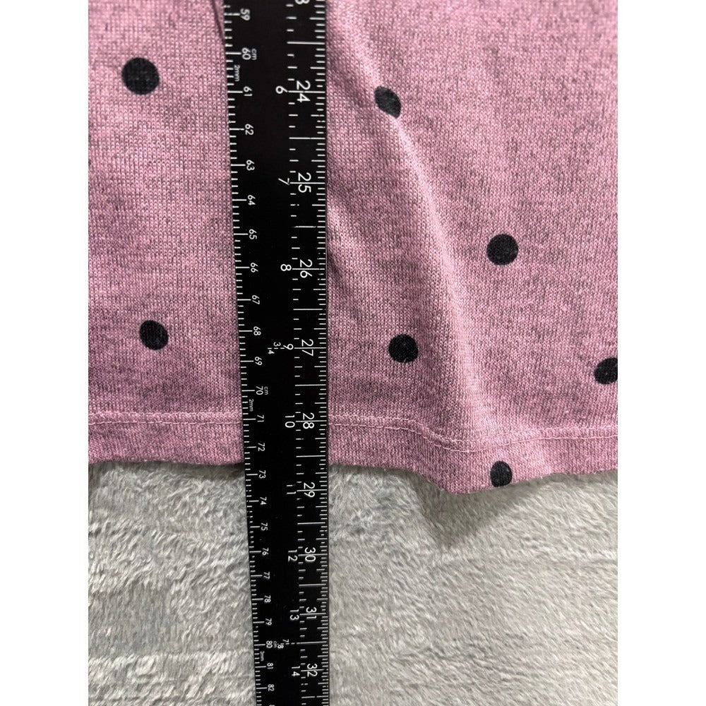 Lane Bryant 22/24 Womens Pink Polka Dot Cold Shoulder Ruffle Top Casual Boho XL
