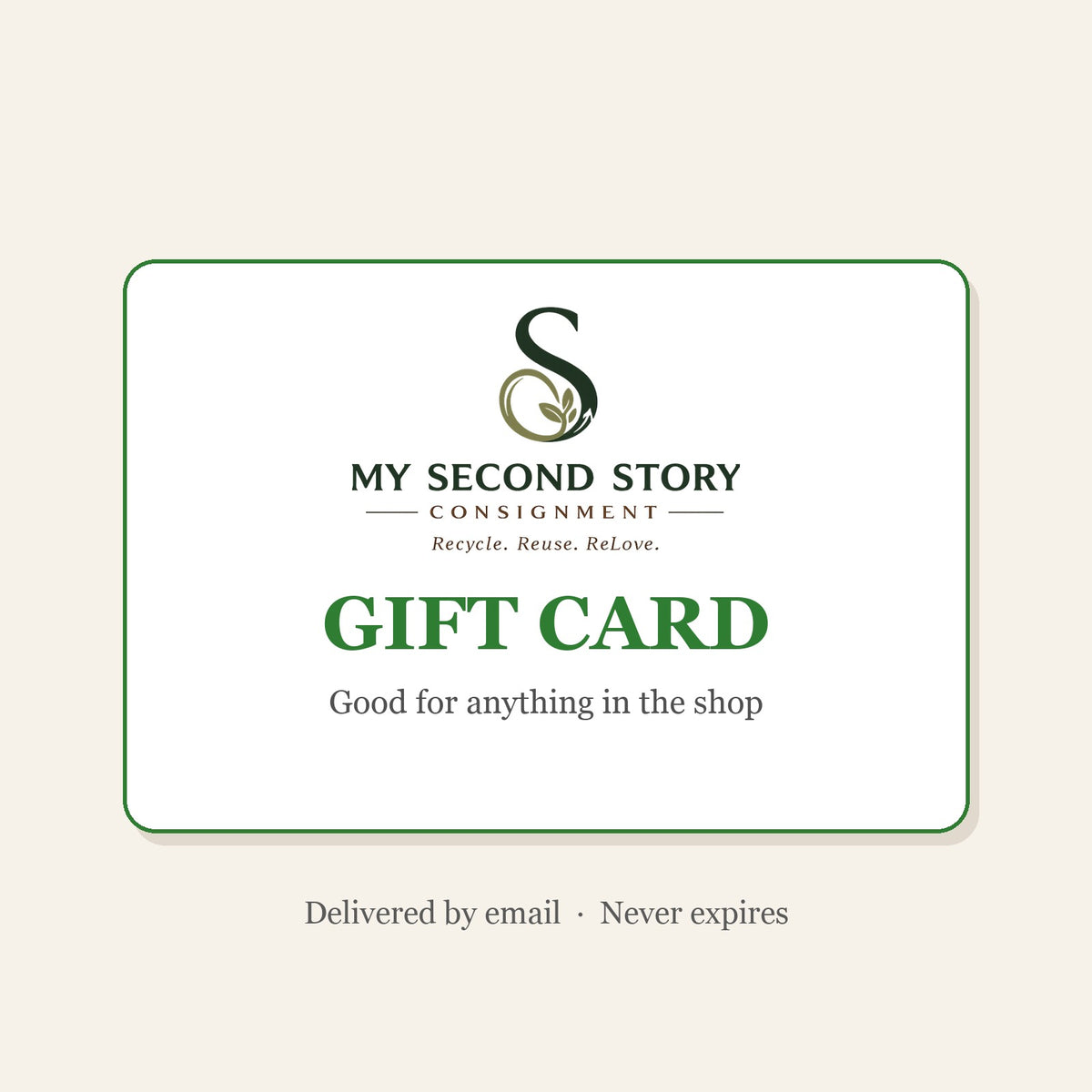 My Second Story Consignment gift card