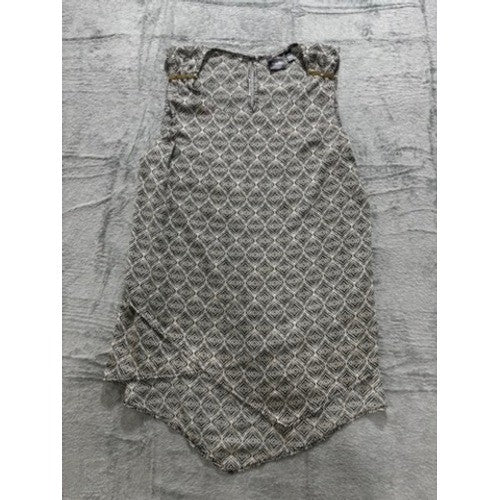 Rafaella Geometric Sleeveless Blouse Womens L Black White Career Tank Top