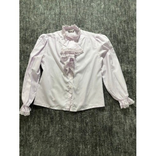 Rhapsody Lace Ruffle Blouse L Pink Victorian Cottagecore Top Vintage Style