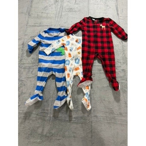 Simple Joys Child of Mine by Carters Baby Pajamas 12M Footed Sleepers Lot of 3