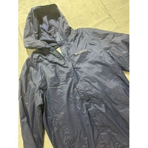 Columbia Rain Jacket Womens S Blue Waterproof Breathable Hooded Coat