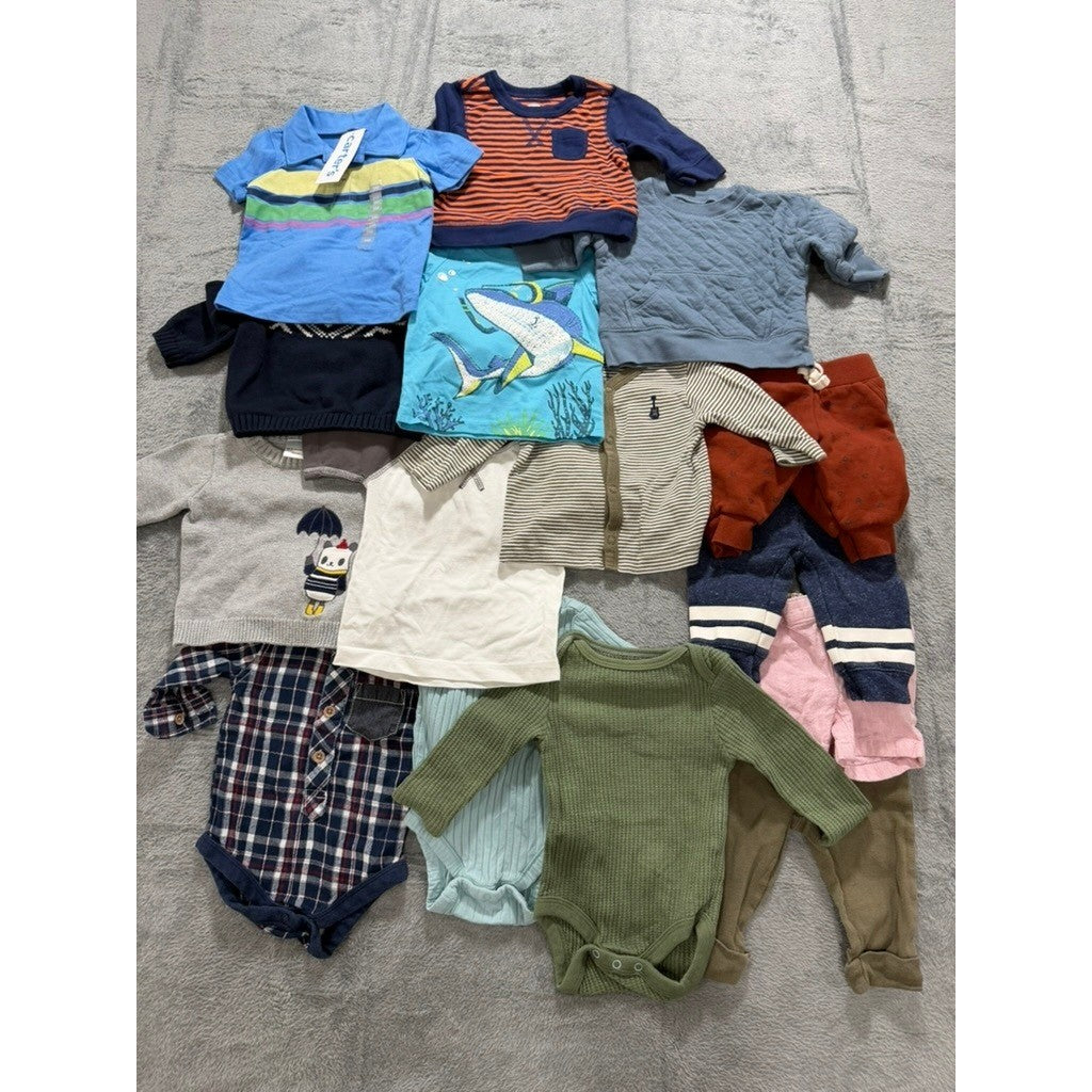 Carter's Old Navy Sapling Baby Boy Clothes Bundle 0-3M 14pc NWT Polo Bodysuits