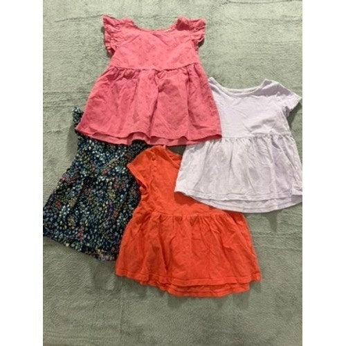 4pc Toddler Girls Tops Lot 3T Cat & Jack Jumping Beans Floral Eyelet Pink Purple