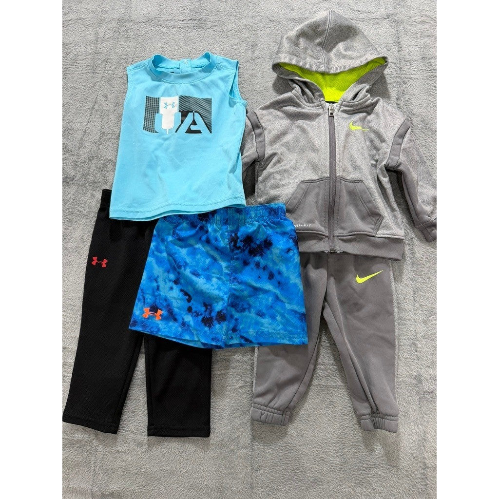 Nike Under Armour Kids 12M Activewear Bundle Tracksuit Hoodie Pants Shirt 5pc