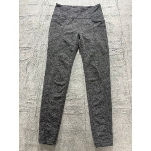 Athleta Gray Herringbone Leggings Womens Medium Athletic Yoga Pants Pocket