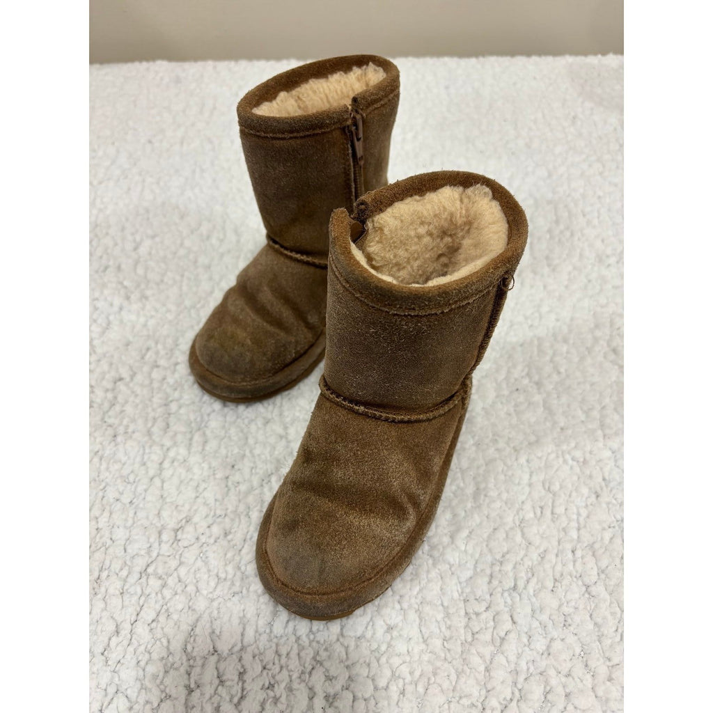 Bearpaw 8 Brown Suede Winter Boots Girls Casual Cozy