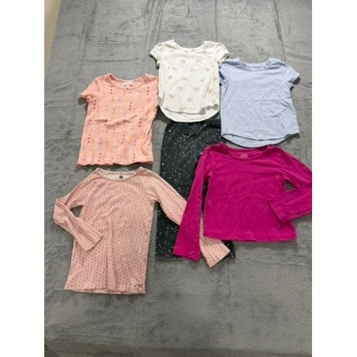 Cat & Jack Wonder Nation Girls 4T Clothes Lot 6pc Tops Leggings Hearts Rainbows