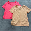 Athletic Works Womens L Coral Nude DriWorks V-Neck Athletic Tee Lot 2 Athleisure