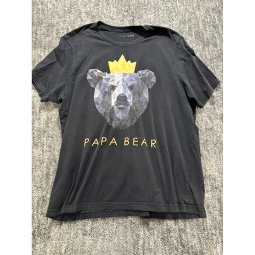 Papa Bear Graphic XXL T Shirt Black Geometric Bear Dad Gift Tee