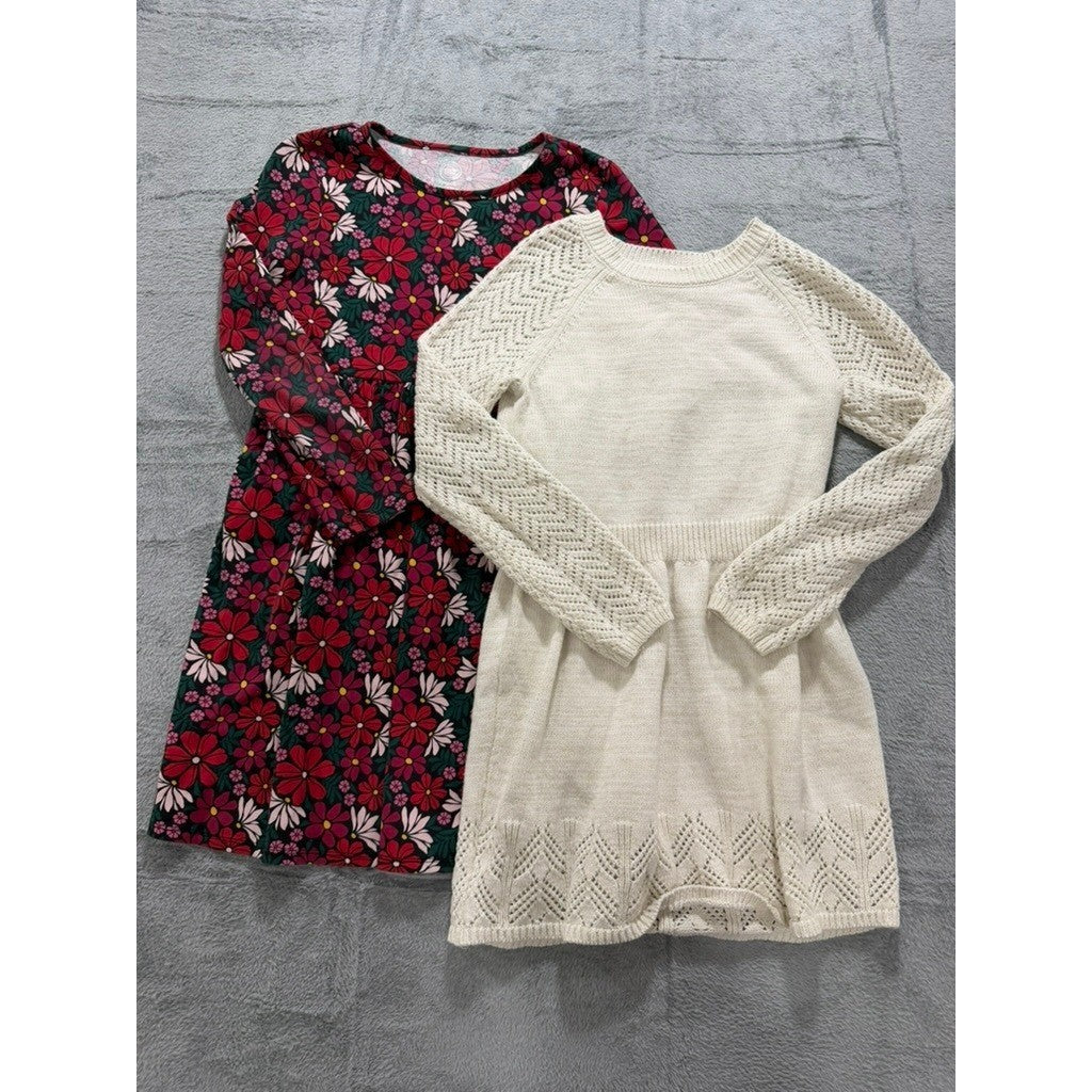Girls Dress Lot Wonder Nation Cat & Jack Size 10 12 Floral Sweater Knit