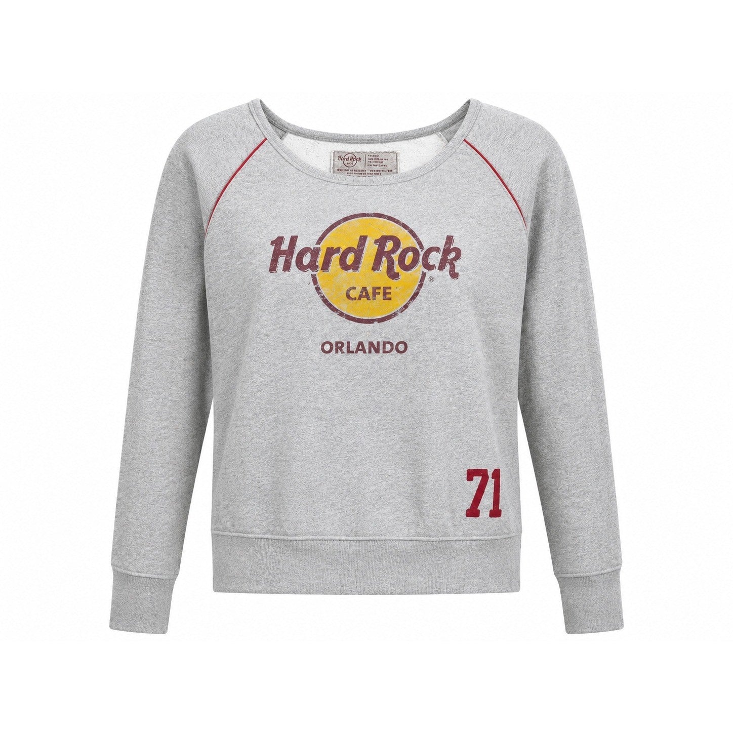 Hard Rock Cafe Orlando Gray Raglan Scoop Neck Sweatshirt Womens XL 71 Logo