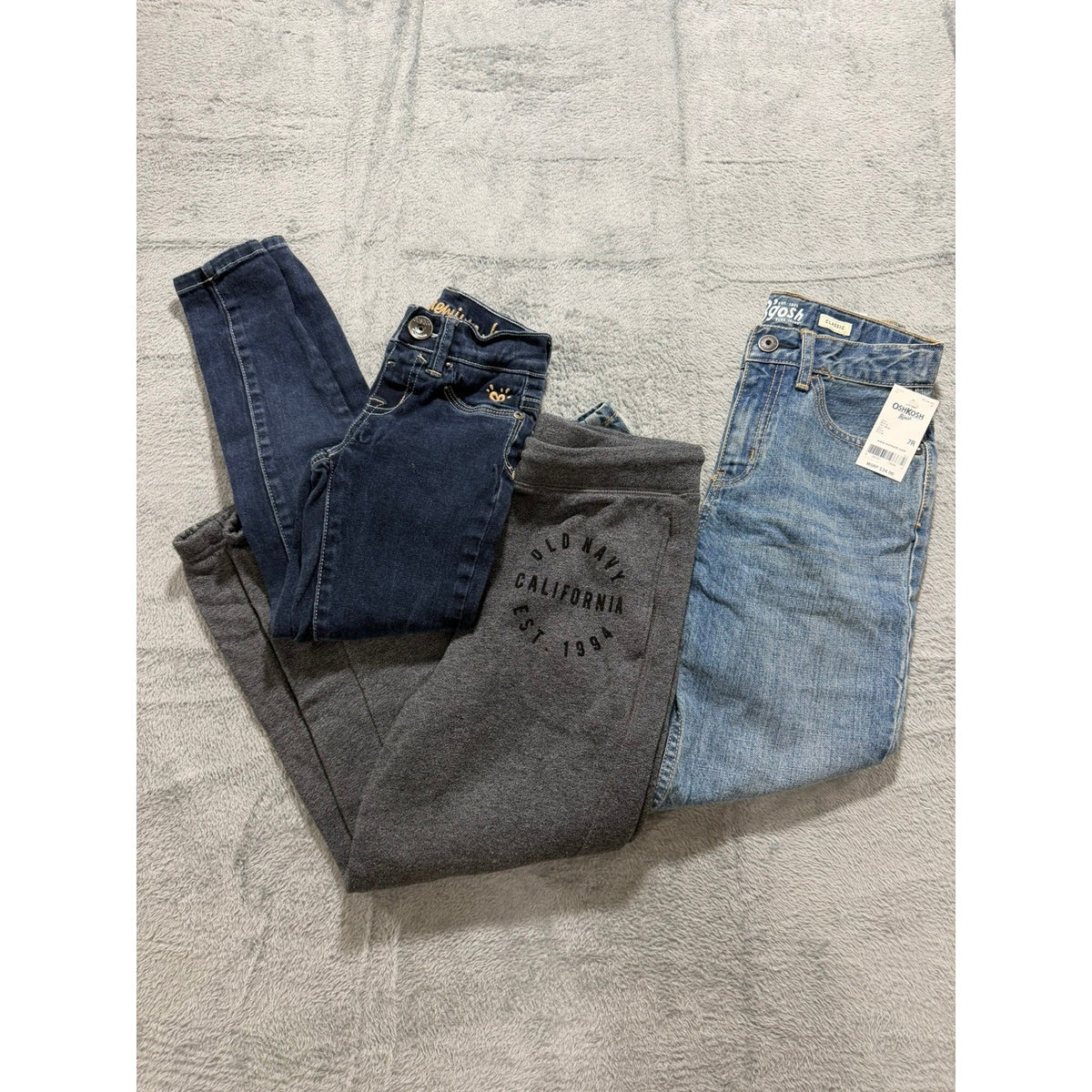 Kids Bottoms Bundle OshKosh Jeans Justice Jeggings Old Navy Sweatpants Size 7-8