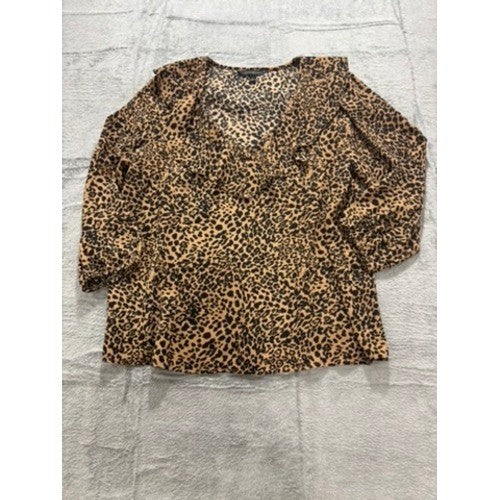 Banana Republic Leopard Print Blouse Animal Print Top Casual Chic L