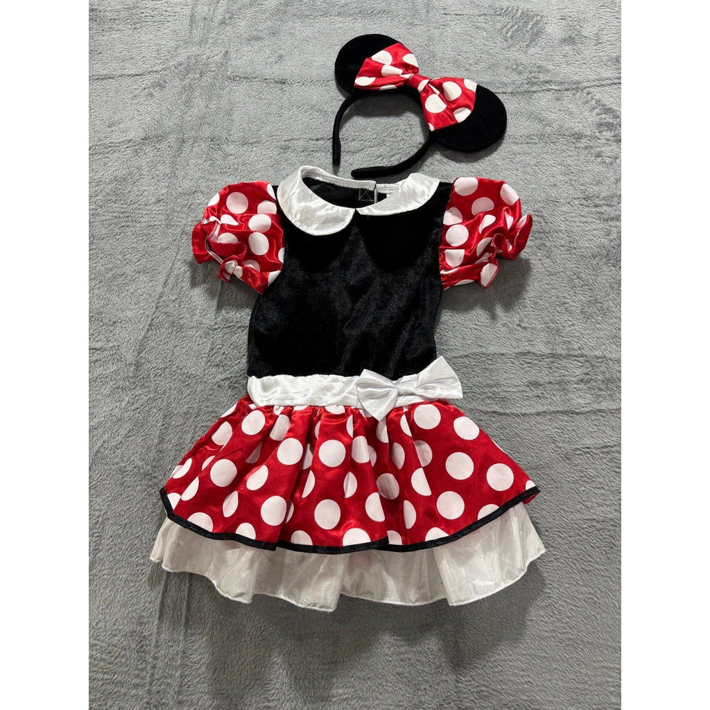 Disney Baby 12-24M Red Minnie Mouse Costume Dress Ears Vintage Casual Womens