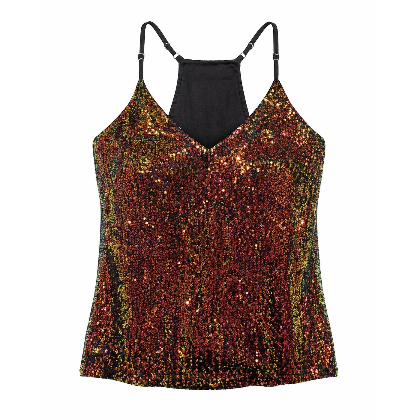 Miduo Sequin Cami Tank Top Womens XXL Multicolor Party Club Sparkle