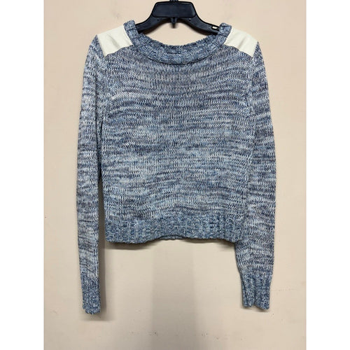 AS by DF Blue Marled Knit Sweater Womens Medium Cozy Modern Classic Pullover