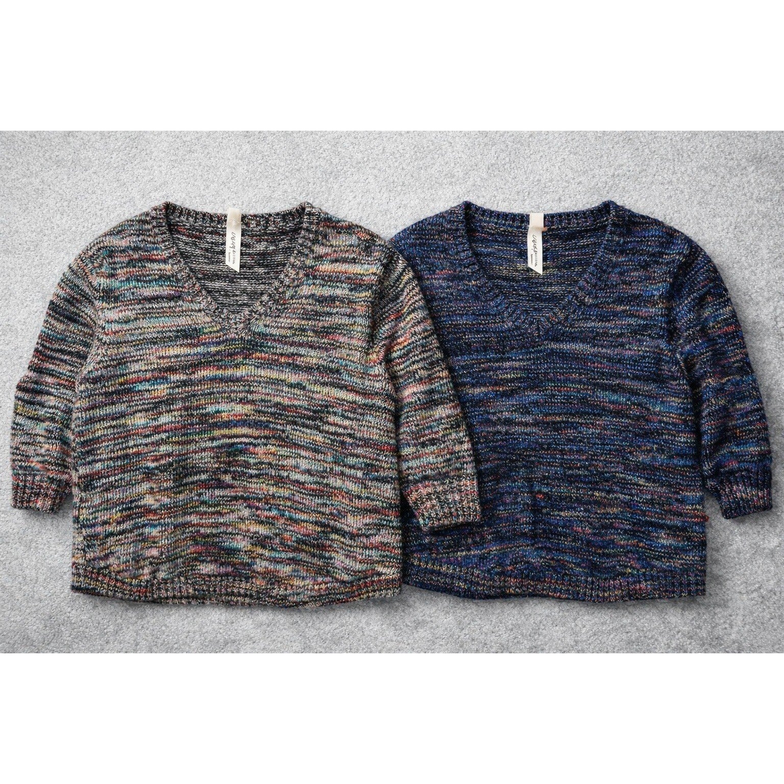 NY Collection Sweater Bundle Womens 2X Multicolor Knit V Neck Pullover Set