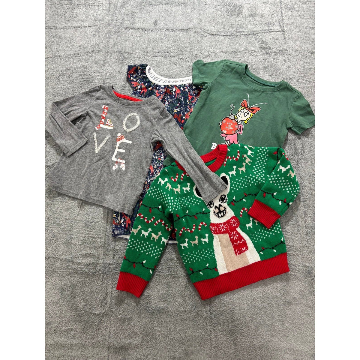 Mixed Brand 3T Multicolor Christmas Holiday Shirt Sweater Lot 4pc Cozy Festive