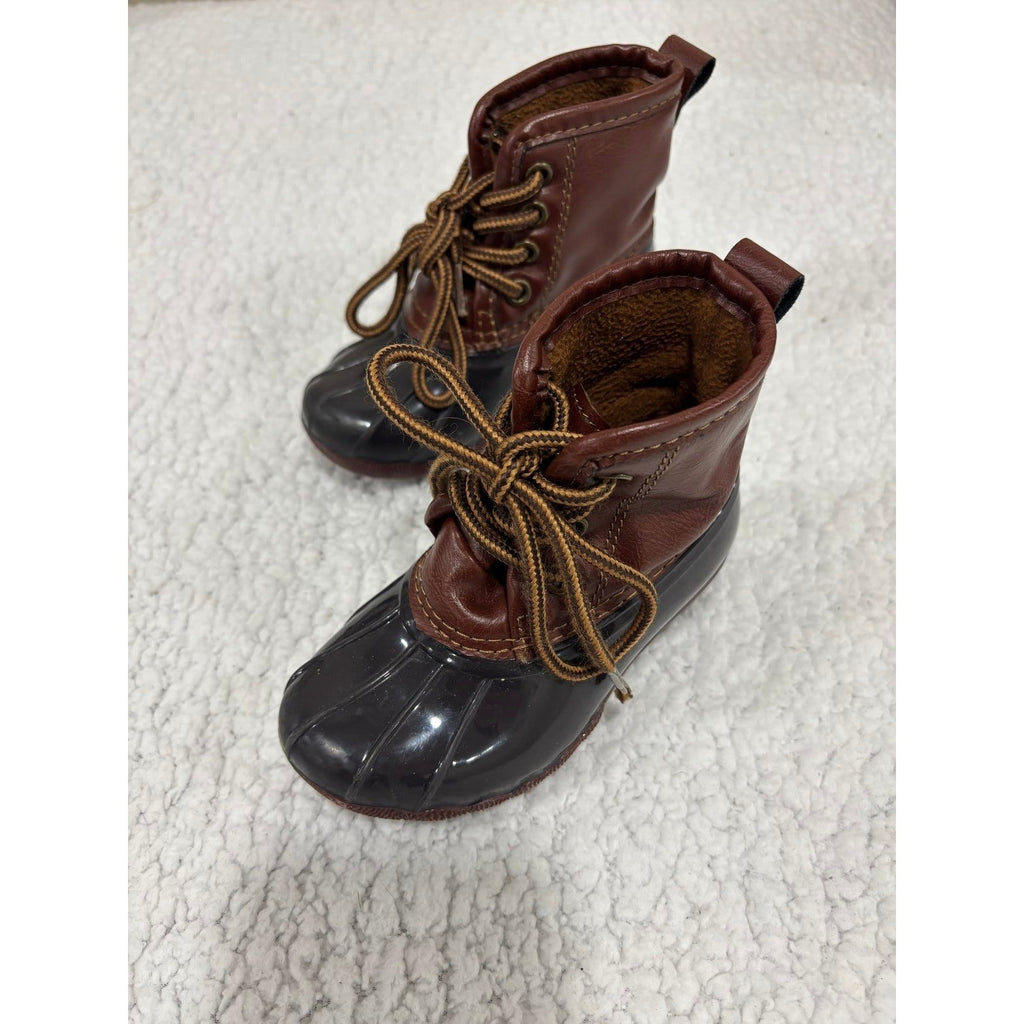 Josmo 8 Brown Black Duck Boots Kids Toddler Casual Vintage Waterproof Shoes