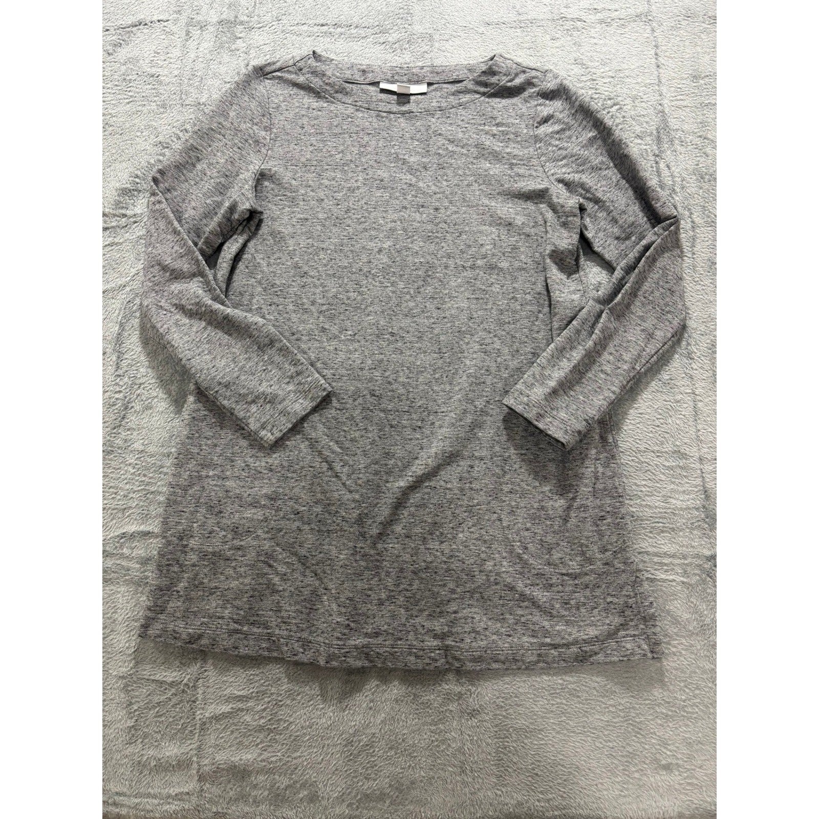Pure Jill Gray Long Sleeve Tee Soft Minimal Basic Casual Everyday Top