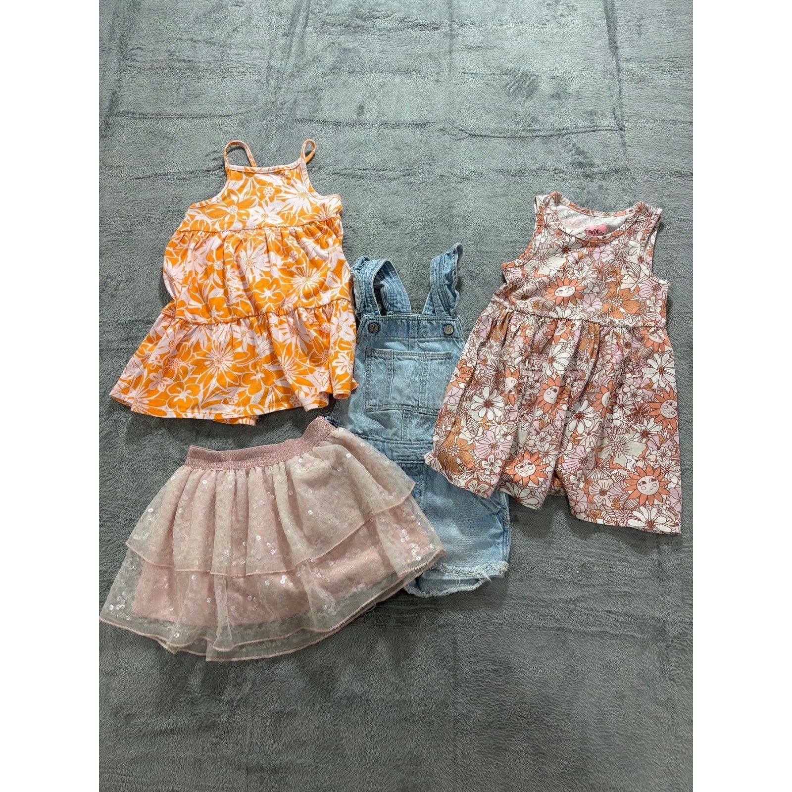 H&M Cat & Jack Freestyle 3T Girls Mixed Lot Dresses Skirt Overalls Boho Casual