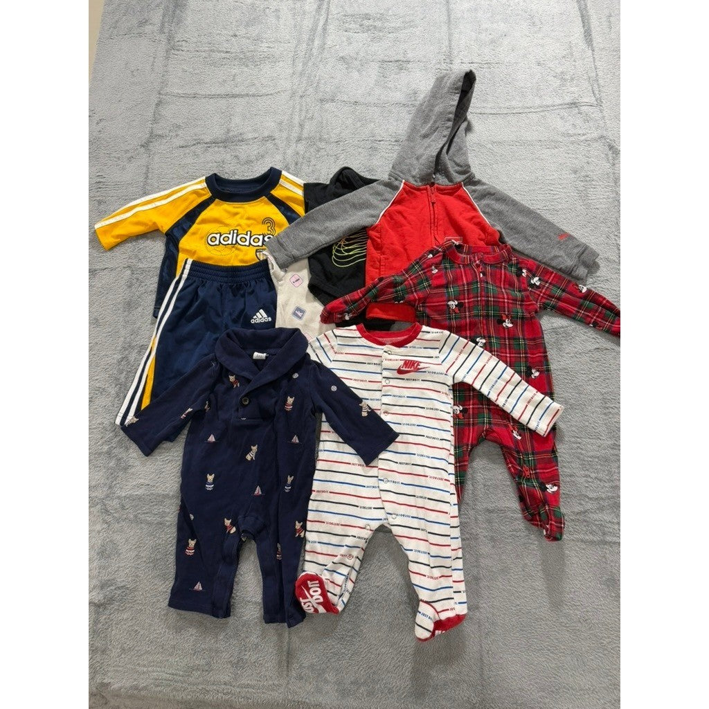 Nike Adidas Puma Janie and Jack Baby Boy Clothes Bundle 0-9M 7pc Lot