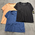 Athletic Works Women L Black Blue Orange DriWorks Athletic Tee Lot 4 Casual